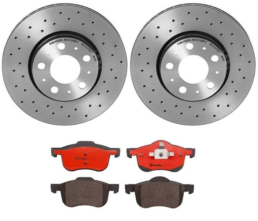 Volvo Brakes Kit - Brembo Pads and Rotors Front (286mm) (Xtra) (Ceramic) 31471830 - Brembo 2662127KIT